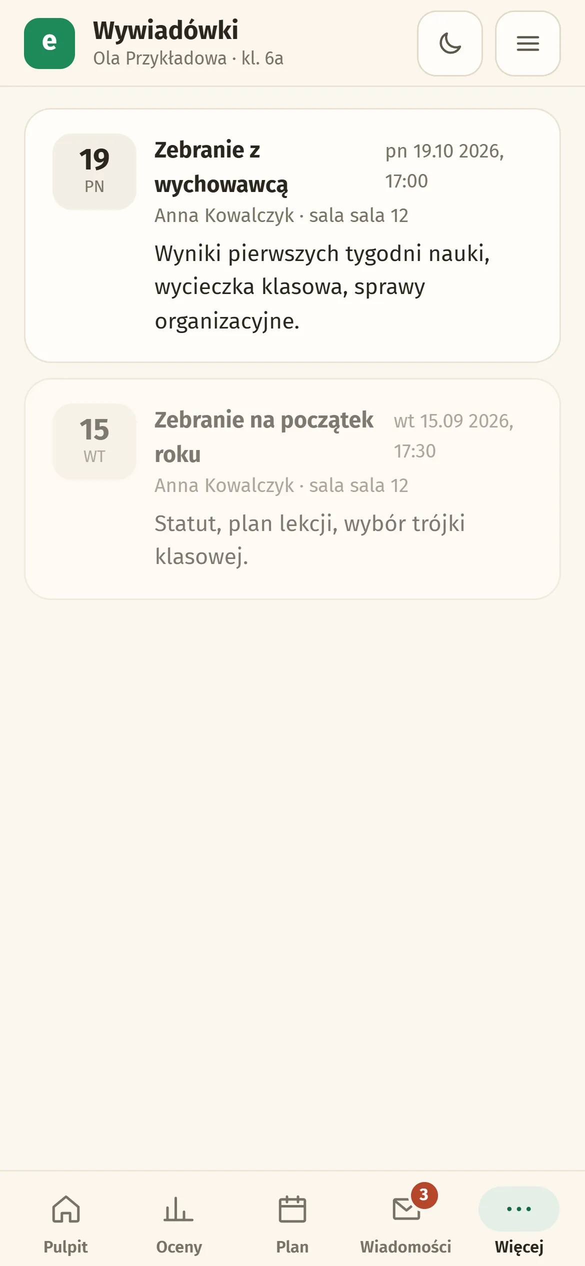 Wywiadówki w e-frekwencja.pl na telefonie