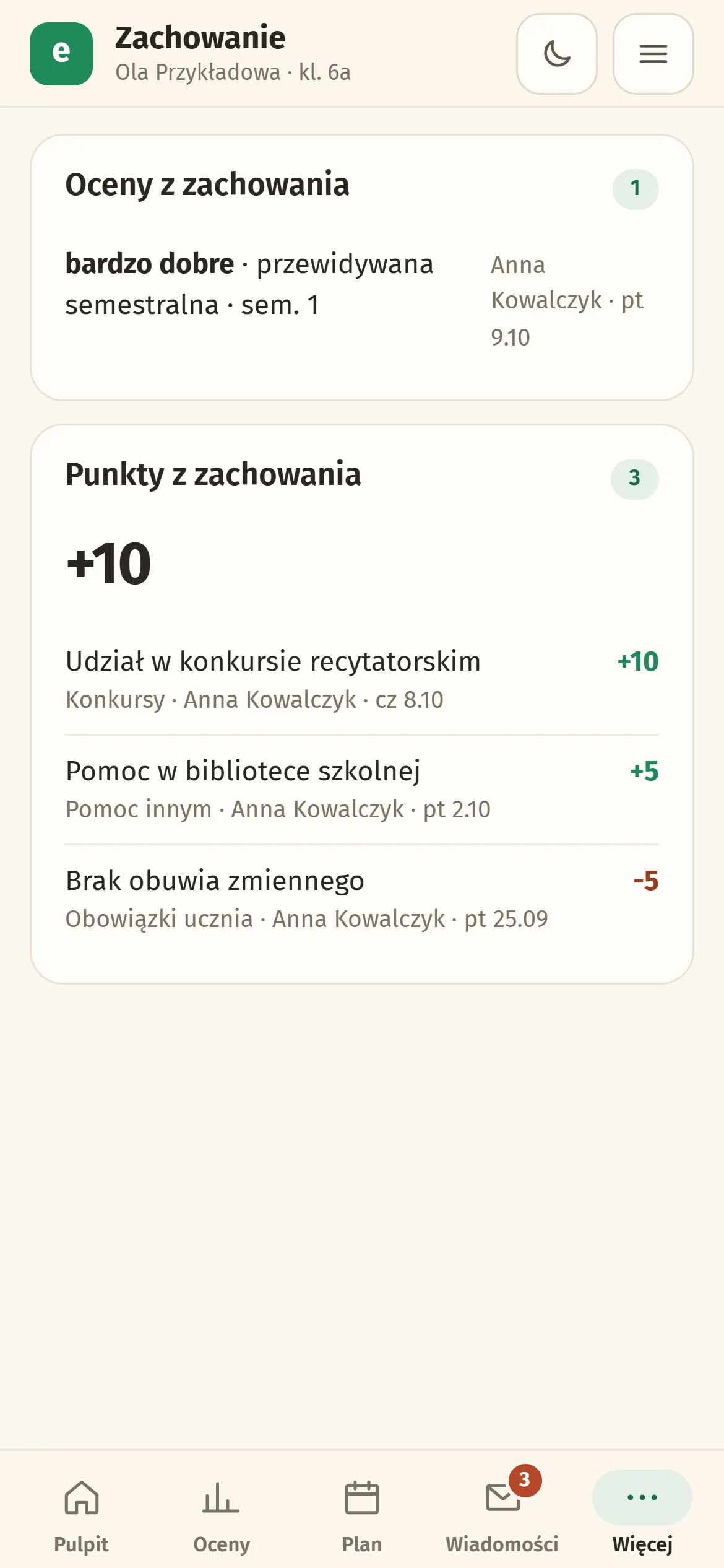 Zachowanie w e-frekwencja.pl na telefonie
